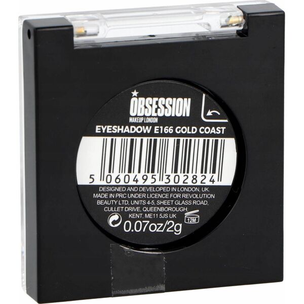 Makeup Revolution Makeup Revolution, Obsession, Eyeshadow Powder, E166, Gold Coast, 2 g For Women