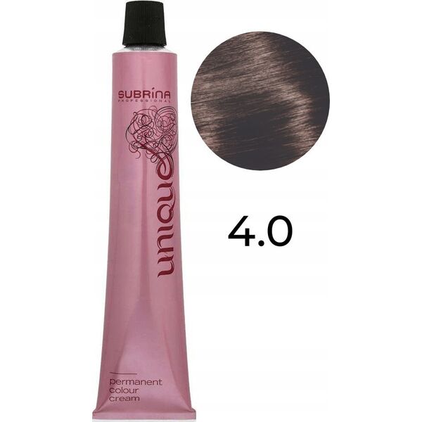 Subrina Professional Subrina Professional, Unique, Permanent Hair Dye, 4/0 Medium Chestnut, 100 ml For Women