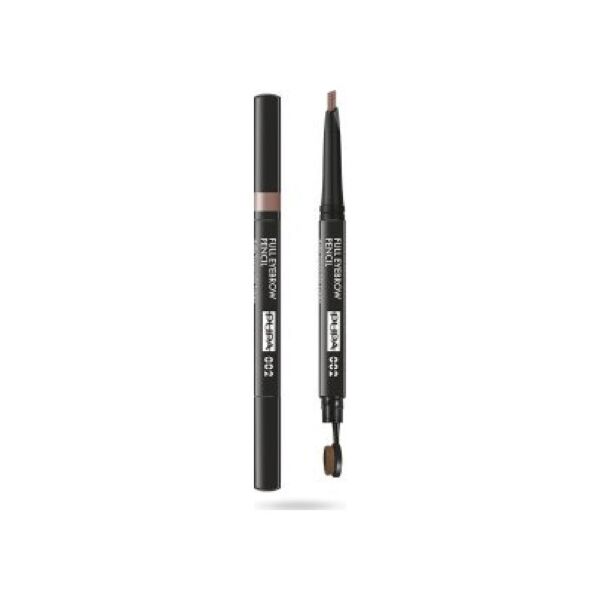 Pupa Pupa, Full, Paraben-Free, Definer, Double-Ended, Eyebrow Cream Pencil & Brush 2-In-1, 002, Brown, 0.2 g For Women