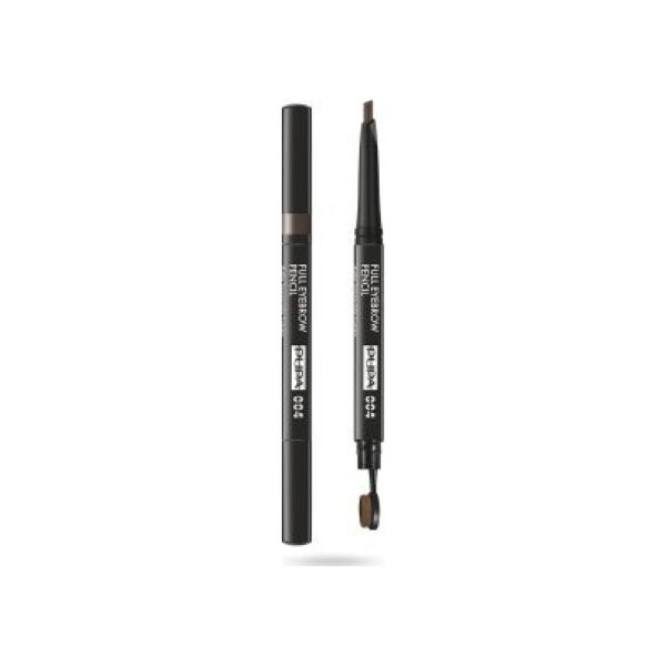 Pupa Pupa, Full, Paraben-Free, Definer, Double-Ended, Eyebrow Cream Pencil & Brush 2-In-1, 004, Extra Dark, 0.2 g For Women