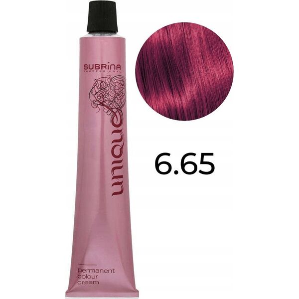 Subrina Professional Subrina Professional, Unique, Permanent Hair Dye, 6/65 Dark Blonde Mahogany, 100 ml For Women