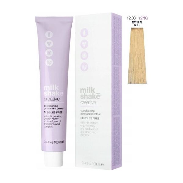 Milk Shake Milk Shake, Creative, SLS/SLES-Free, Permanent Hair Dye, 12.0312NG Natural Gold, 100 ml For Women