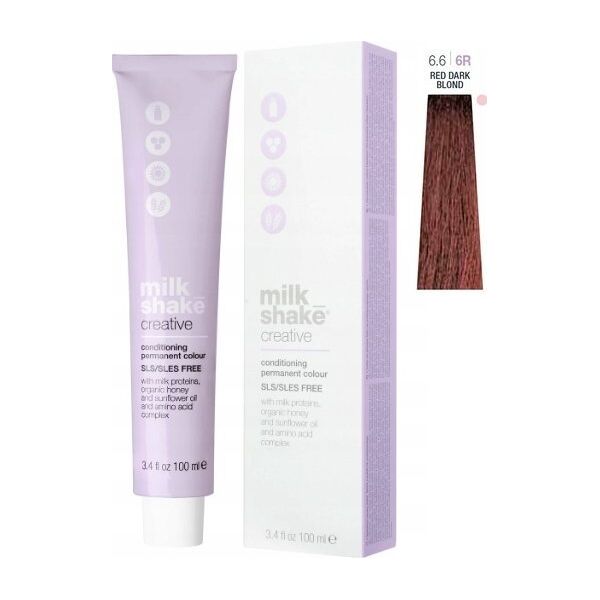 Milk Shake Milk Shake, Creative, SLS/SLES-Free, Permanent Hair Dye, 6.66R Red Dark Blond, 100 ml For Women