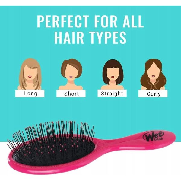 Wet Brush Wet Brush, Custom Care, Detangler, Hair Brush, Pink, Detangle For Women