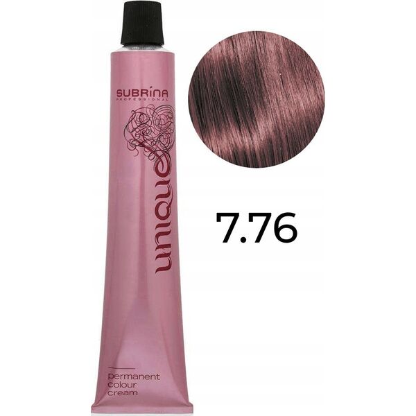 Subrina Professional Subrina Professional, Unique, Permanent Hair Dye, 7/76 Medium Blonde Chestnut Violet, 100 ml For Women