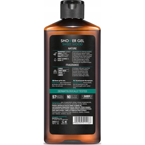 MASVERI Masveri, Sweet Wood, Shower Gel, 200 ml For Men