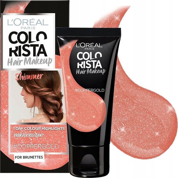L’Oreal Paris L'Oreal Paris, Colorista Hair Makeup, Semi-Permanent Hair Dye,  #ROSEGOLDHAIR, 30 ml For Women