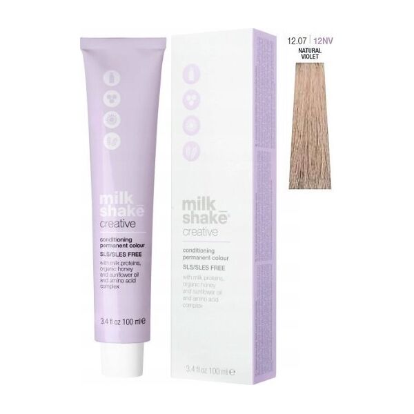 Milk Shake Milk Shake, Creative, SLS/SLES-Free, Permanent Hair Dye, 12.0712NV Natural Violet, 100 ml For Women