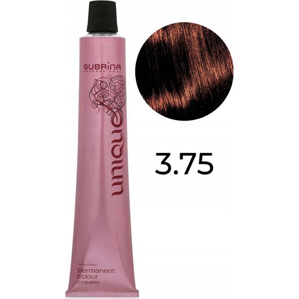 Subrina Professional Subrina Professional, Unique, Permanent Hair Dye, 3/75 Dark Chestnut Red Brown, 100 ml For Women