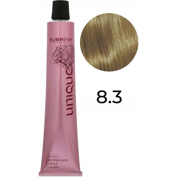 Subrina Professional Subrina Professional, Unique, Permanent Hair Dye, 8/3 Light Cendre Blonde, 100 ml For Women