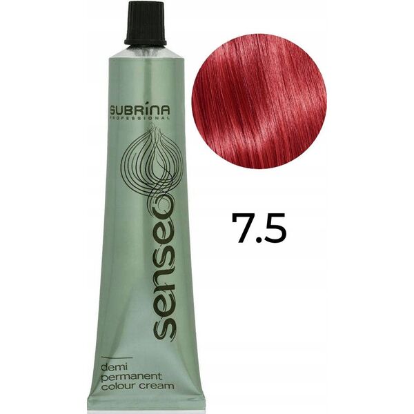 Subrina Professional Subrina Professional, Senseo, Ammonia-Free, Demi-Permanent Hair Dye, 7/5 Medium Blond Intense Red, 60 ml For Women