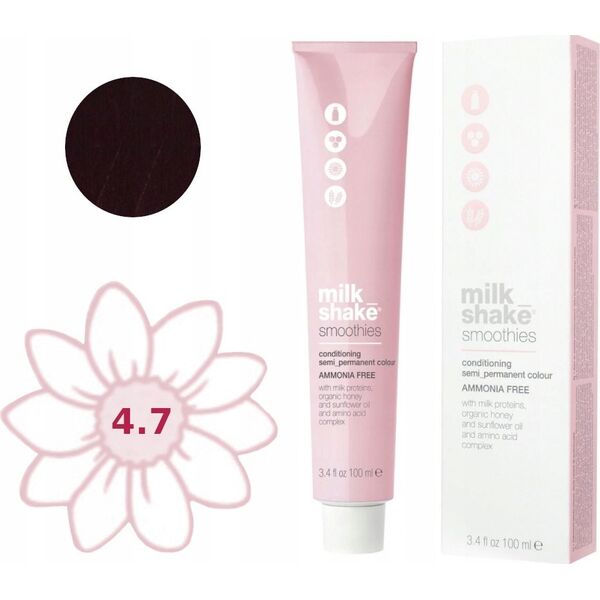 Milk Shake Milk Shake, Smoothies, Ammonia-Free, Semi-Permanent Hair Dye, 4.74V , 100 ml For Women