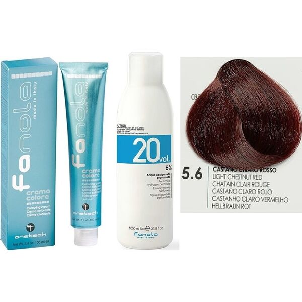 Fanola Fanola, Crema Colore, Permanent Hair Dye, 5.6 Light Chestnut Red, 100 ml For Women