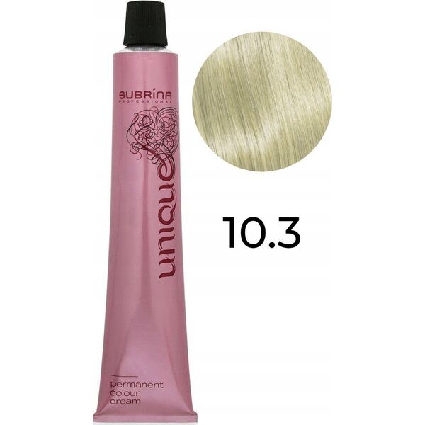 Subrina Professional Subrina Professional, Unique, Permanent Hair Dye, 10/3  Light Blonde Cendre, 100 ml For Women