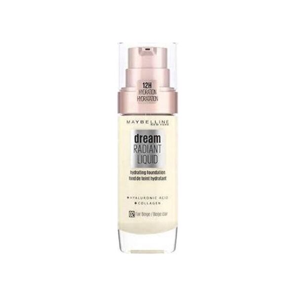Maybelline  Maybelline, Dream Radiant, Hyaluronic Acid, Hydrating, Liquid Foundation, 02, Fair Beige, 30 ml For Women