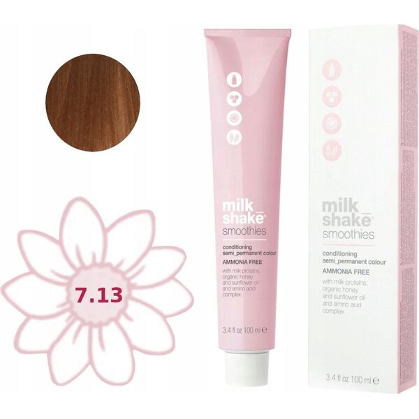 Milk Shake Milk Shake, Smoothies, Ammonia-Free, Semi-Permanent Hair Dye, 7.137B Very Light Blonde Beige, 100 ml For Women