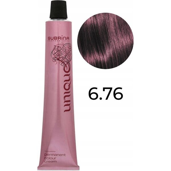 Subrina Professional Subrina Professional, Unique, Permanent Hair Dye, 6/76 Dark Blonde Violet Chestnut, 100 ml For Women