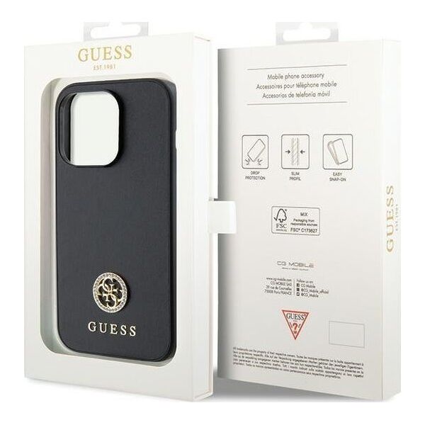 Guess Etui Guess GUHCP14LPS4DGPK Apple iPhone 14 Pro czarny hardcase Strass Metal Logo