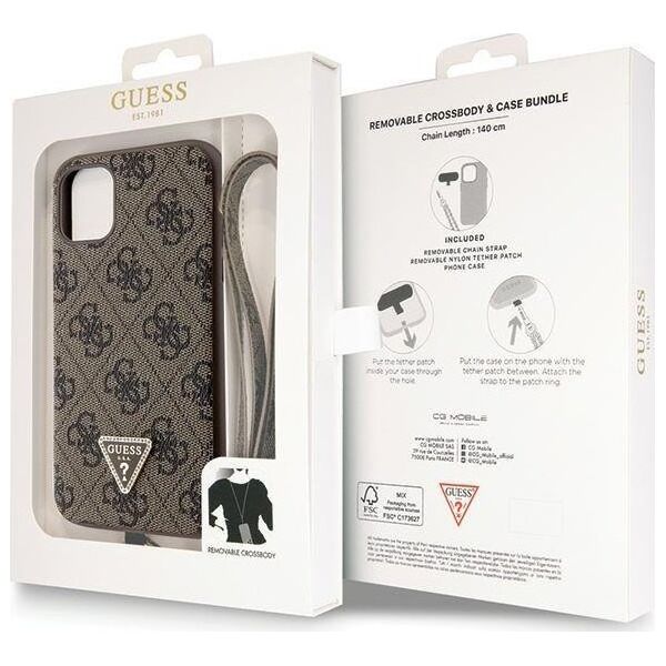 Guess Etui Guess GUHCN61P4TDSCPW Apple iPhone 11/XR hardcase Crossbody 4G Metal Logo brązowy/brown