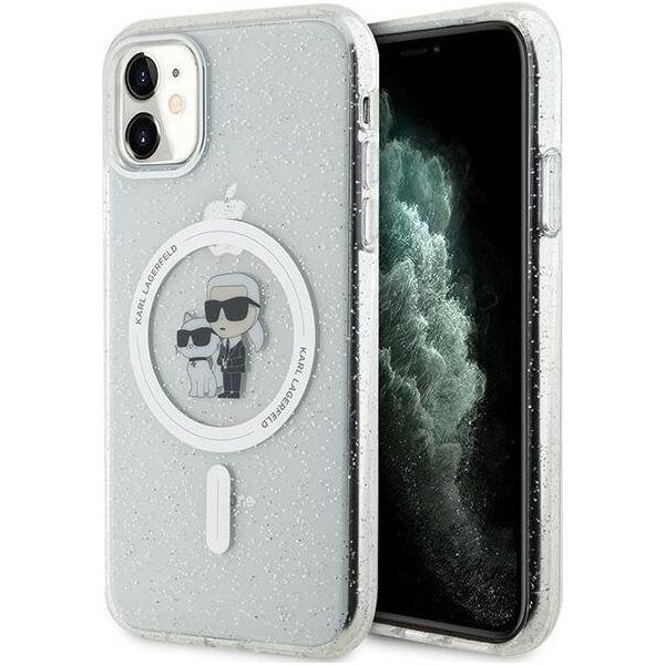 Karl Lagerfeld Etui Karl Lagerfeld KLHMN61HGKCNOT Apple iPhone 11/XR hardcase Karl&Choupette Glitter MagSafe transparent