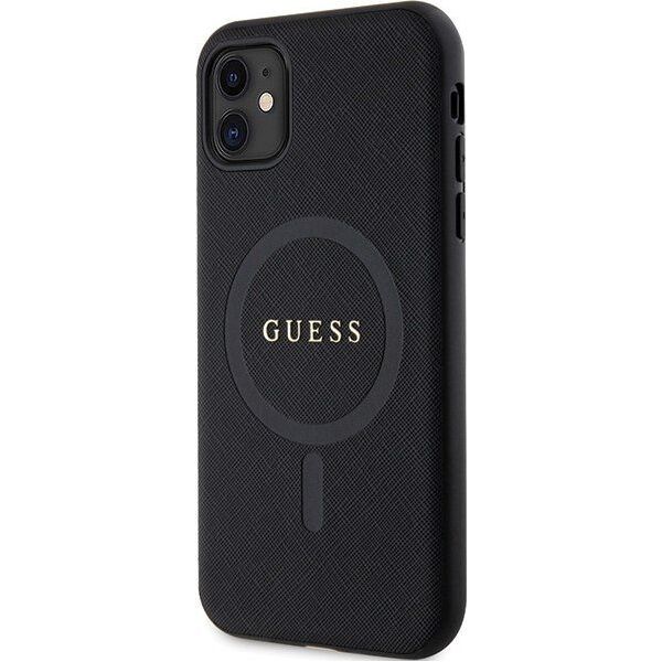 Guess Etui Guess GUHMN61PSAHMCK Apple iPhone 11/XR hardcase Saffiano MagSafe czarny/black