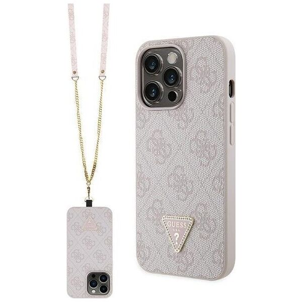 Guess Etui Guess GUHCP13XP4TDSCPP Apple iPhone 13 Pro Max hardcase Crossbody 4G Metal Logo różowy/pink