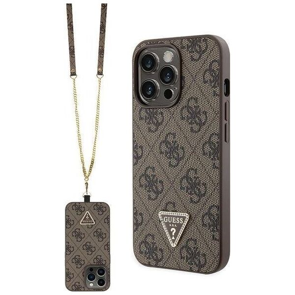 Guess Etui Guess GUHCP13LP4TDSCPW Apple iPhone 13/13 Pro hardcase Crossbody 4G Metal Logo brązowy/brown