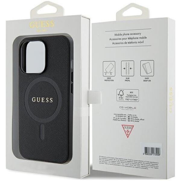 Guess Etui Guess GUHMP13LPSAHMCK Apple iPhone 13/13 Pro hardcase Saffiano MagSafe czarny/black