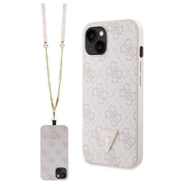 Guess Etui Guess GUHCP14XP4TDSCPP Apple iPhone 14 Pro Max hardcase Crossbody 4G Metal Logo różowy/pink