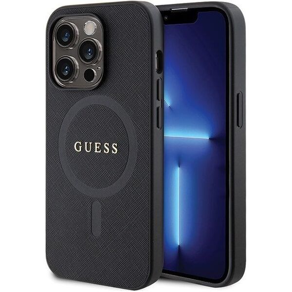 Guess Etui Guess GUHMP14XPSAHMCK Apple iPhone 14 Pro Max hardcase Saffiano MagSafe czarny/black