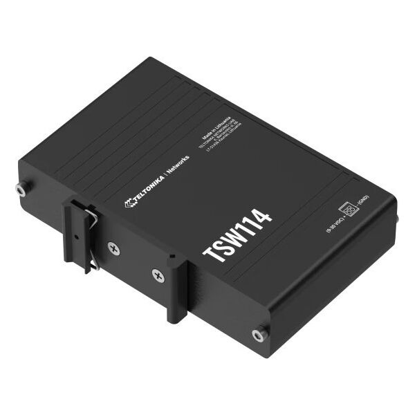 Switch Teltonika Przełšcznik przemysłowy TSW114 5xGbE Zintegrowany uchwyt DIN