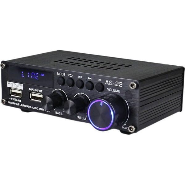 Blitzwolf Wzmacniacz audio AS-22, 45W, Bluetooth 5.0, USB + pilot (czarny)
