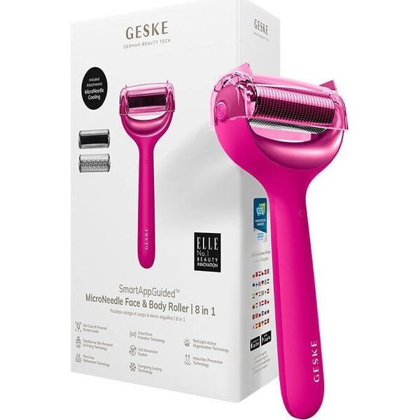 Geske Roller do mezoterapii igłowej twarzy i ciała 8w1 Geske z Aplikacja (magenta)