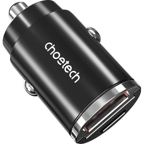 Ładowarka Choetech Ładowarka samochodowa Choetech TC0006 1x USB-A, 1x USB-C 30W PD 3.0 (czarna)