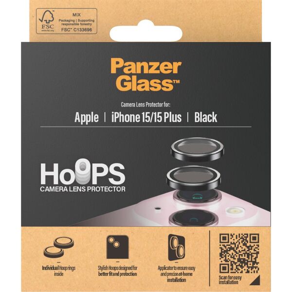 PanzerGlass Szkło hartowane PanzerGlass Hoops Camera Lens Protector iPhone 15 / iPhone 15 Plus