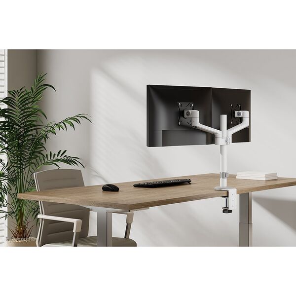 Neomounts Uchwyt biurkowy na 2 monitory 17" - 27" (DS60-425WH2)
