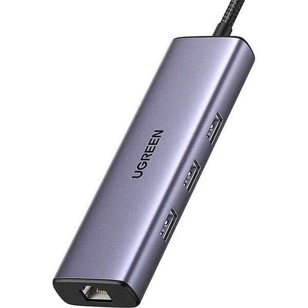 Adapter USB Ugreen Adapter 1w6 UGREEN CM512 USB-C do 3x USB A 3.0, HDMI, RJ45, PD Converter