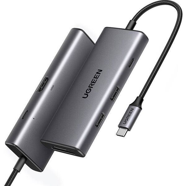 Adapter USB Ugreen Adapter 7w1 UGREEN Hub USB do 2x USB-A 3.2, USB-C 3.2, SD/TF, PD