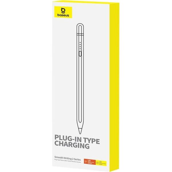 Rysik Baseus Aktywny rysik Baseus Smooth Writing Series z ładowaniem bezprzewodowym, USB-C (Biały)