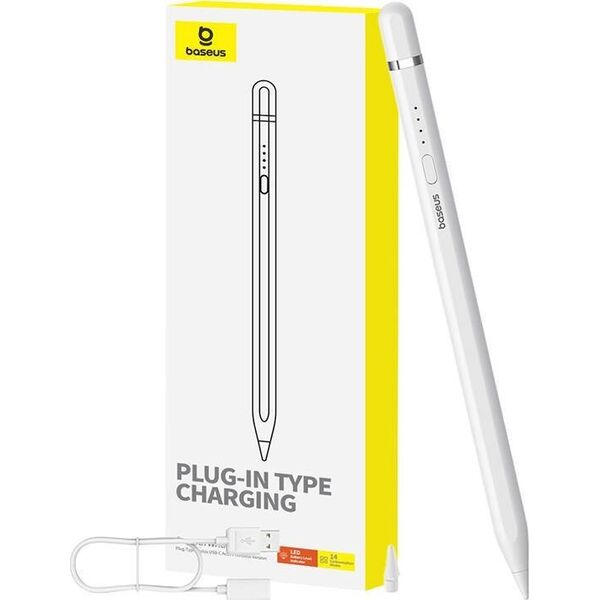 Rysik Baseus Aktywny rysik Baseus Smooth Writing Series z ładowaniem bezprzewodowym, USB-C (Biały)