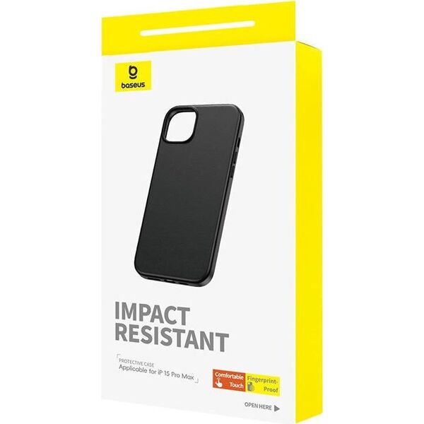 Baseus Etui na telefon iPhone15 ProMax Baseus Fauxther Series (Czarny)
