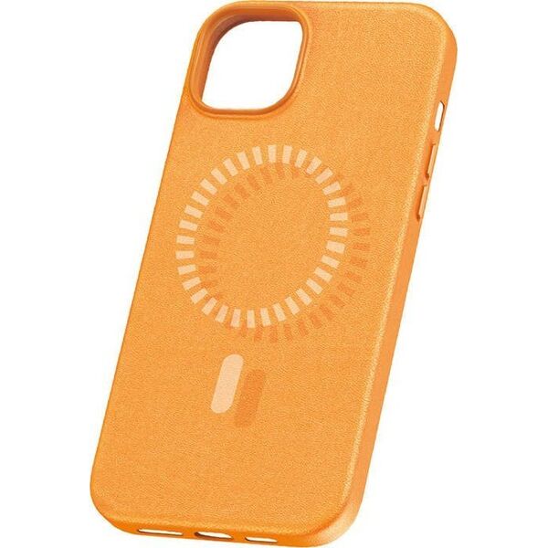 Baseus Magnetyczne Etui na telefon iPhone 15 Baseus Fauxther Series (Pomarańczowe)