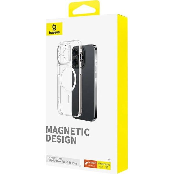 Baseus Magnetyczne Etui na telefon iPhone 15 Plus Baseus OS-Lucent Series (Przezroczysty)