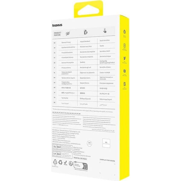 Baseus Szkło hartowane prywatyzujące Baseus Diamond iPhone 15 Plus