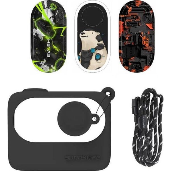 SunnyLife Zabezpieczające etui Sunnylife Insta360 GO 3 Czarne z naklejkami