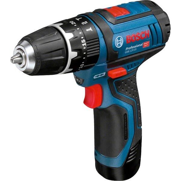 Wiertarka Bosch Bosch Cordless Impact Drill GSB 12V-15 Professional, 12 Volt (blue/black, 2x Li-Ion battery 2.0Ah, 25 bits)
