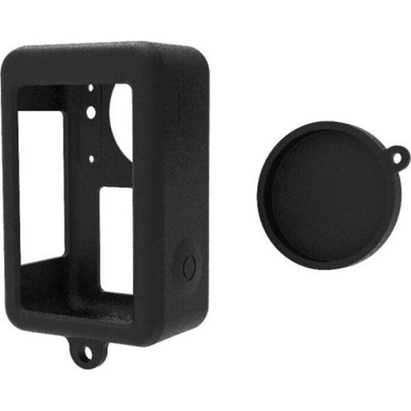 Puluz Silikonowe etui Puluz dla DJI Osmo Action 4/3 z osłoną na obiektyw (czarne)