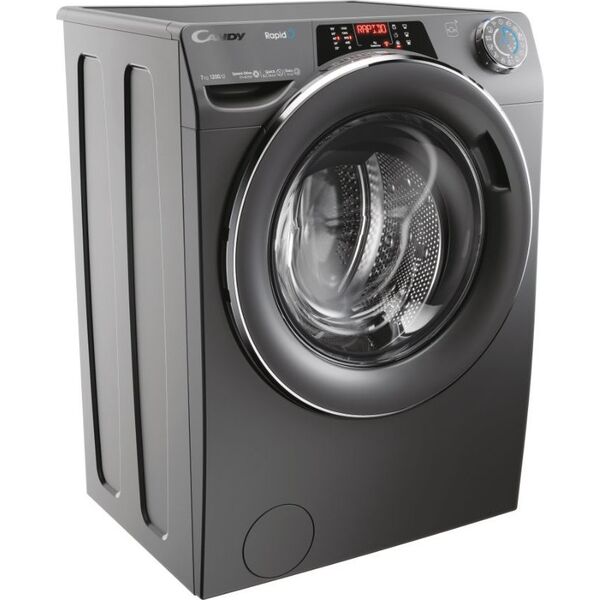 Pralka Candy Candy Washing Machine RO41276DWMCRT-S Energy efficiency class A Front loading Washing capacity 7 kg 1200 RPM Depth 45 cm Width 60 cm Display TFT Steam function Wi-Fi Anthracite