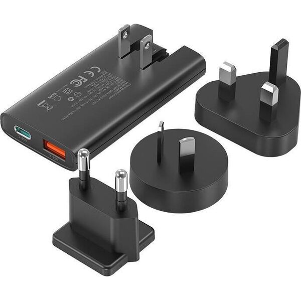 Ładowarka Choetech Mini ładowarka sieciowa podróżna Choetech PD6011 PD65W GaN slim USB-A+C (czarna)