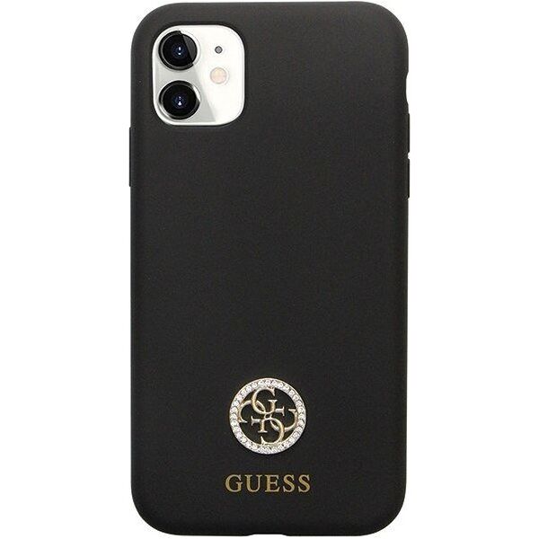 Guess Guess GUHCN614DGPK iPhone 11 / Xr 6.1" czarny/black hardcase Silicone Logo Strass 4G